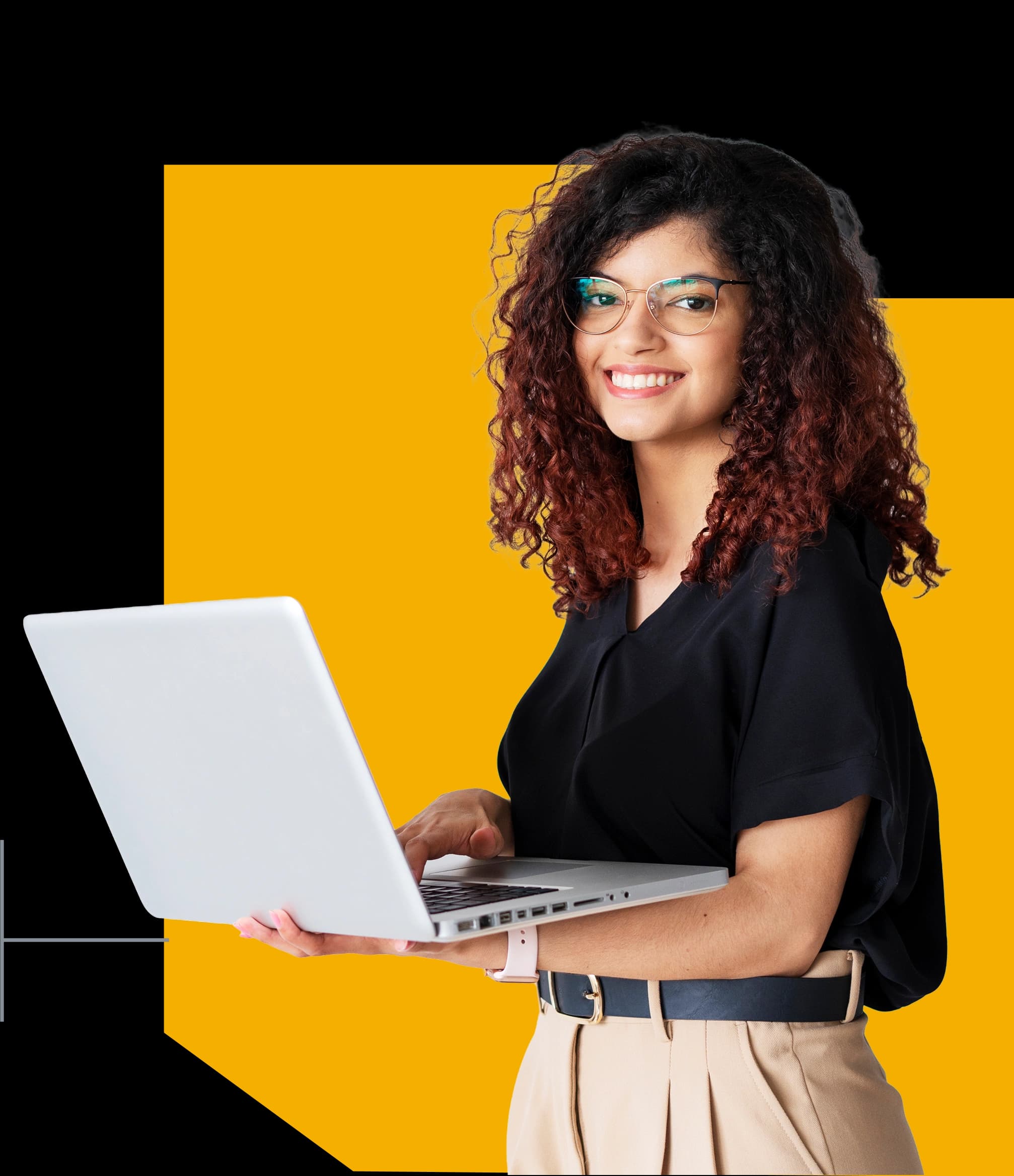 Professional woman working on laptop